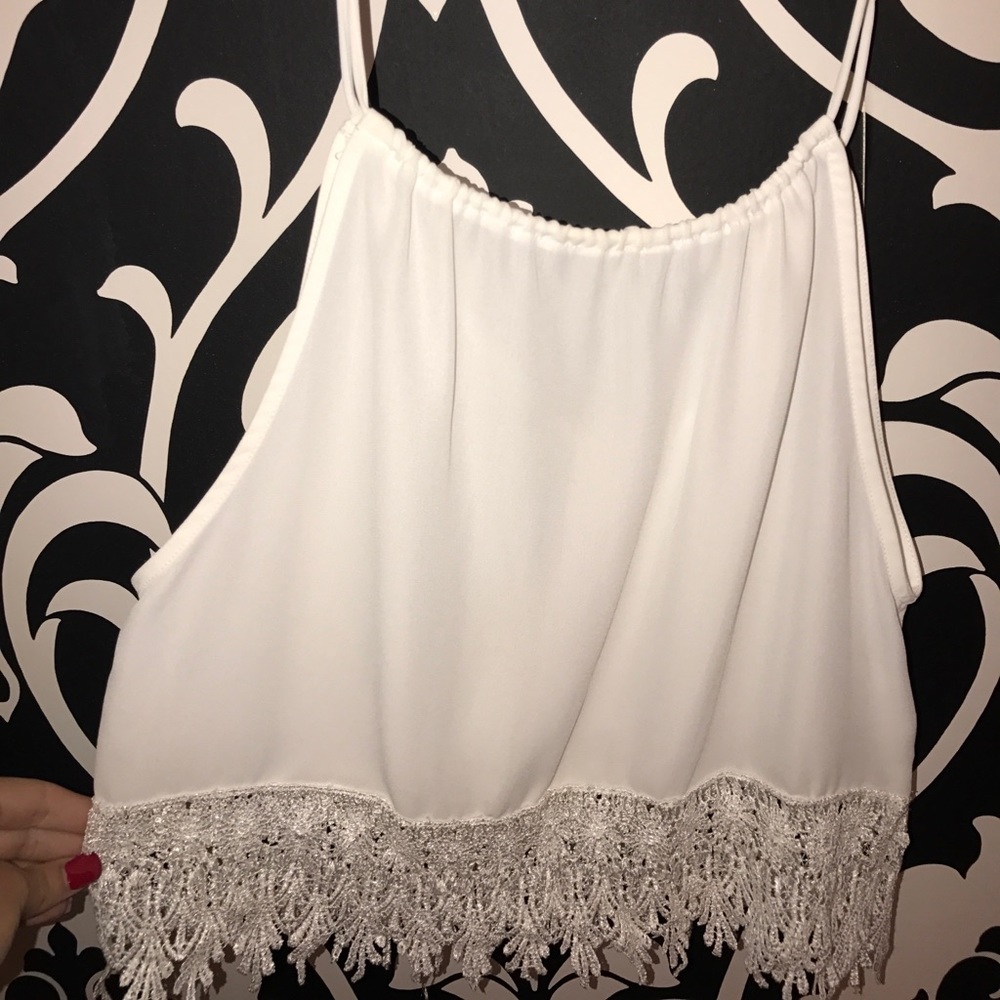 white lace tank