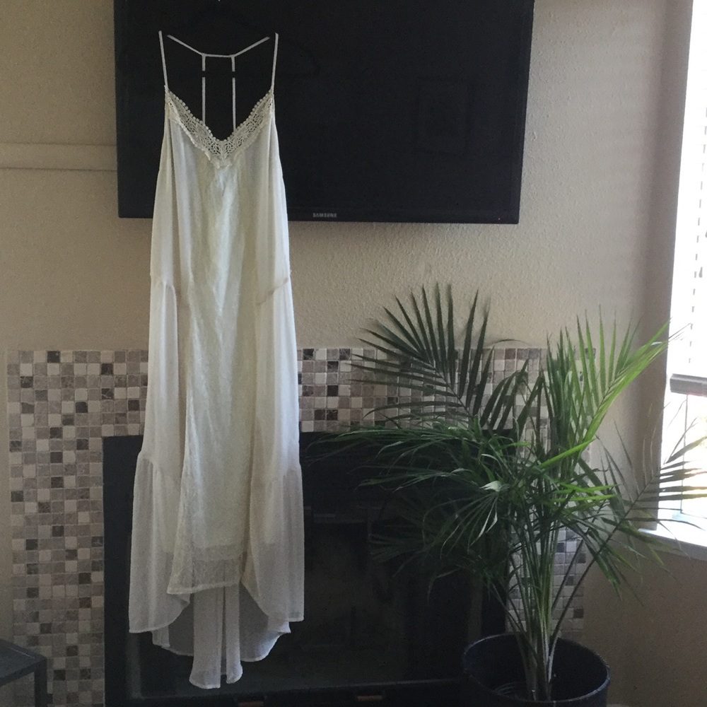 Lacey cream maxi dress