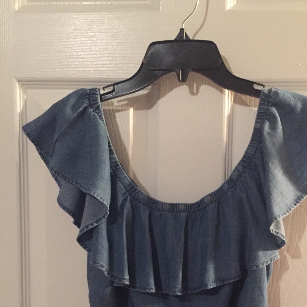 Chambray off the shoulder top