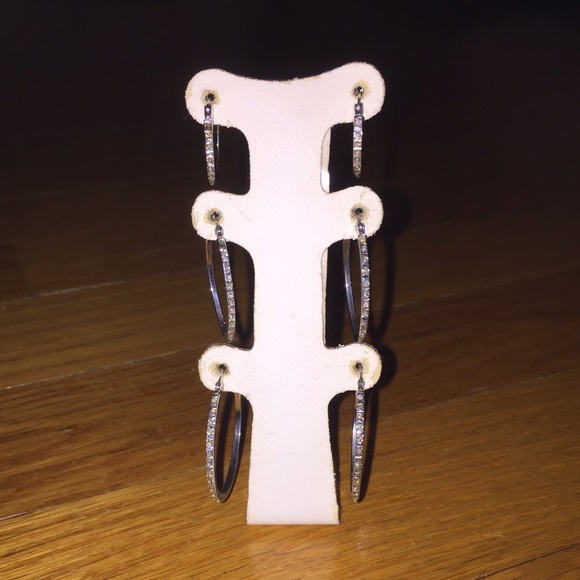 Macy's Jewelry - SALE! Diamond accent sterling silver hoop earrings