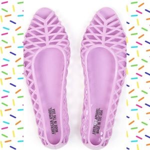 AA Lilac Peep Toe Flats