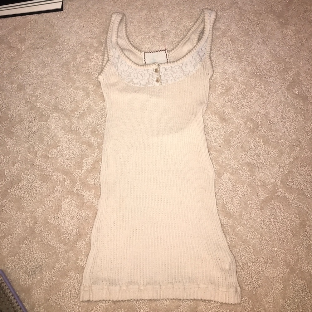 Cream lace tank top