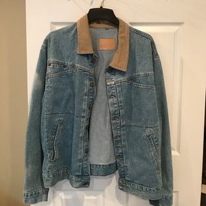 Vintage Denim jacket with corduroy collar (size L)
