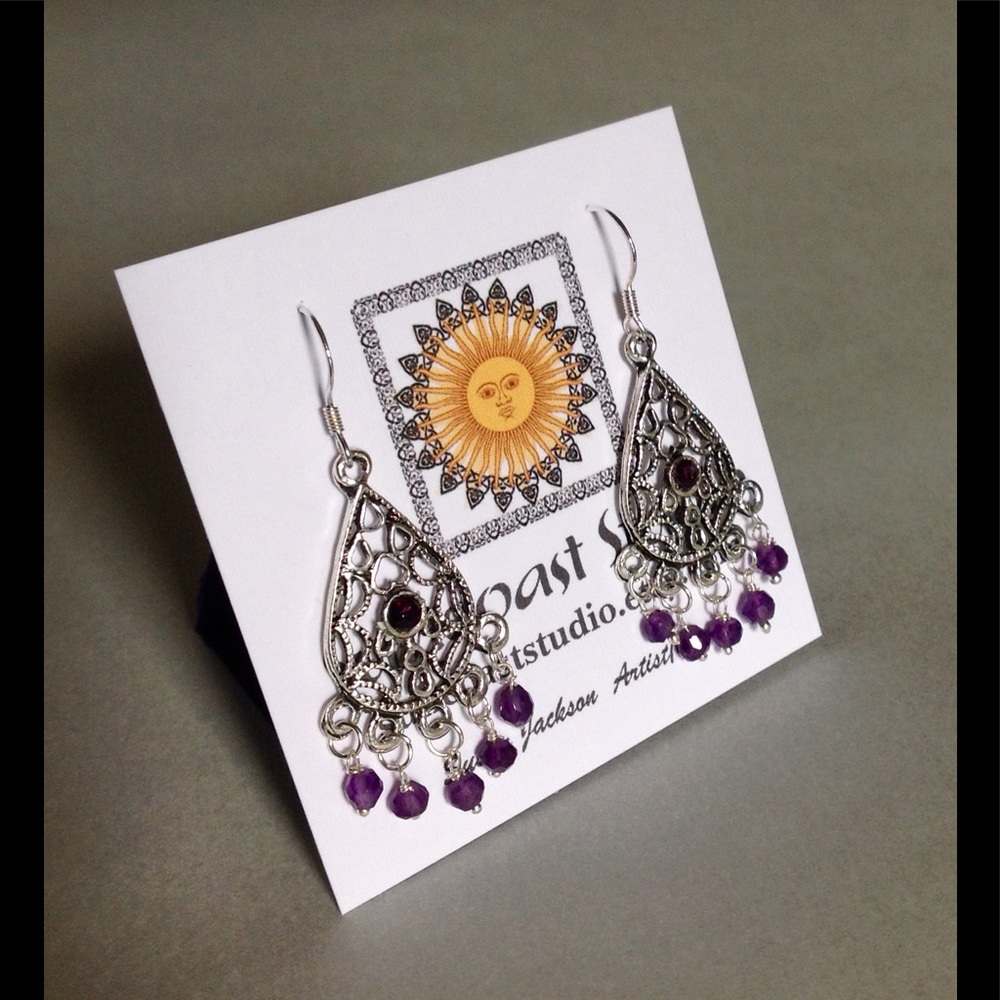 Amethyst Gemstone Chandelier Earrings