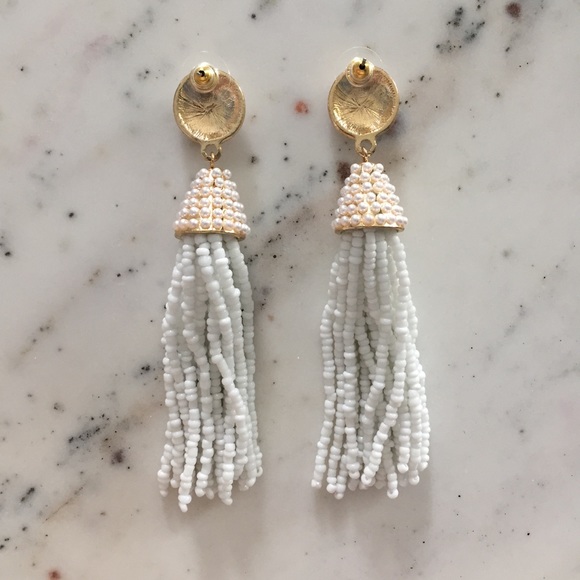 "Carmen" Earrings || White Tassel Statement - Picture 3 of 9