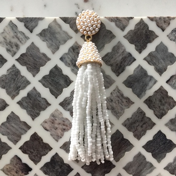 "Carmen" Earrings || White Tassel Statement - Picture 5 of 9