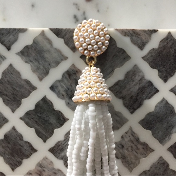 "Carmen" Earrings || White Tassel Statement - Picture 6 of 9
