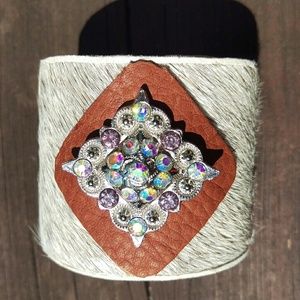 Cowhide cuff bracelet