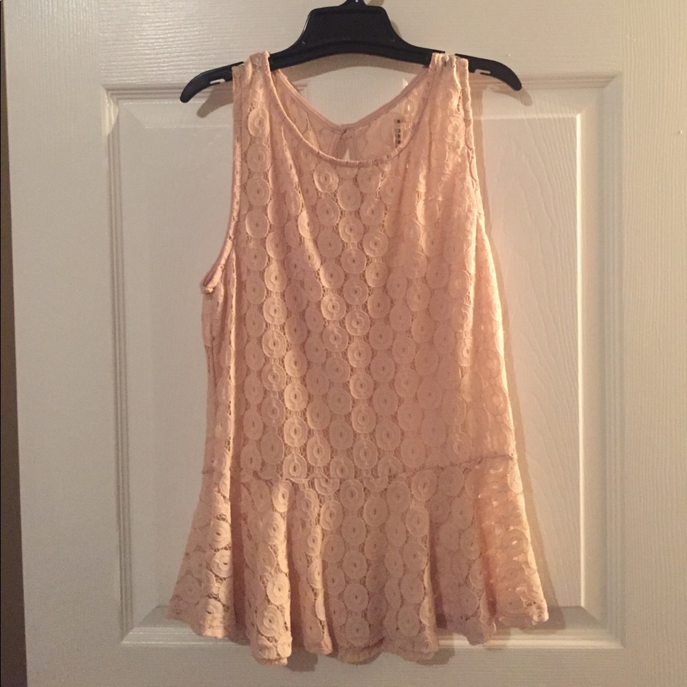 Tan peplum tank