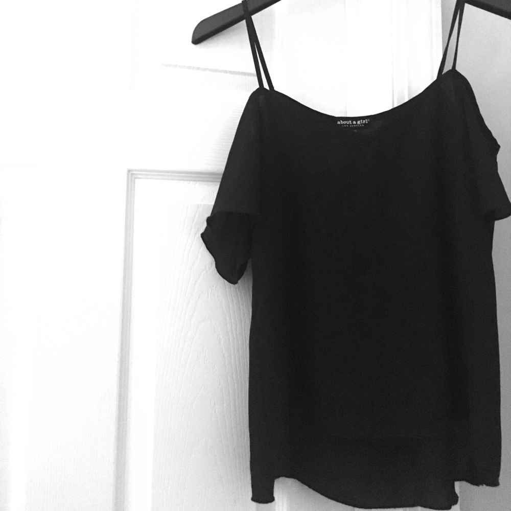 Black cold shoulder blouse