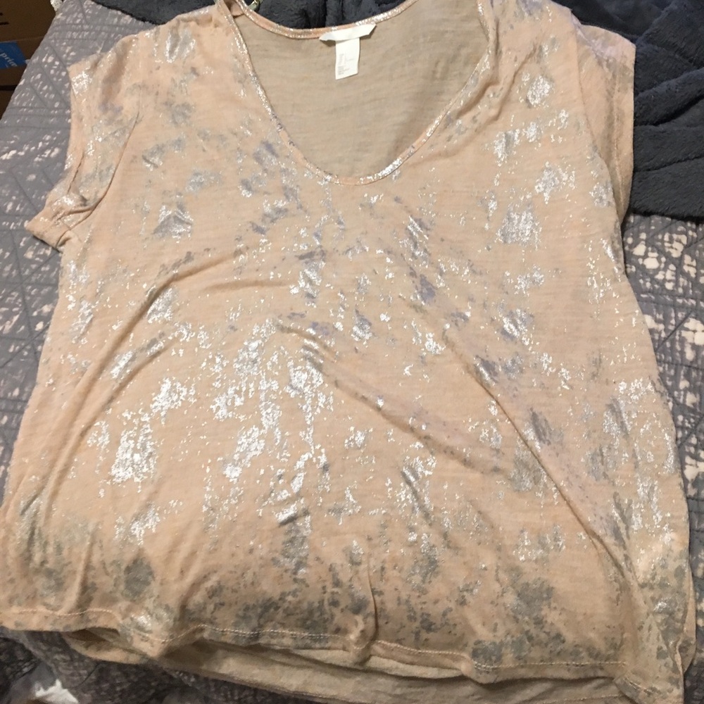Blush Metallic Pattern Tee Shirt