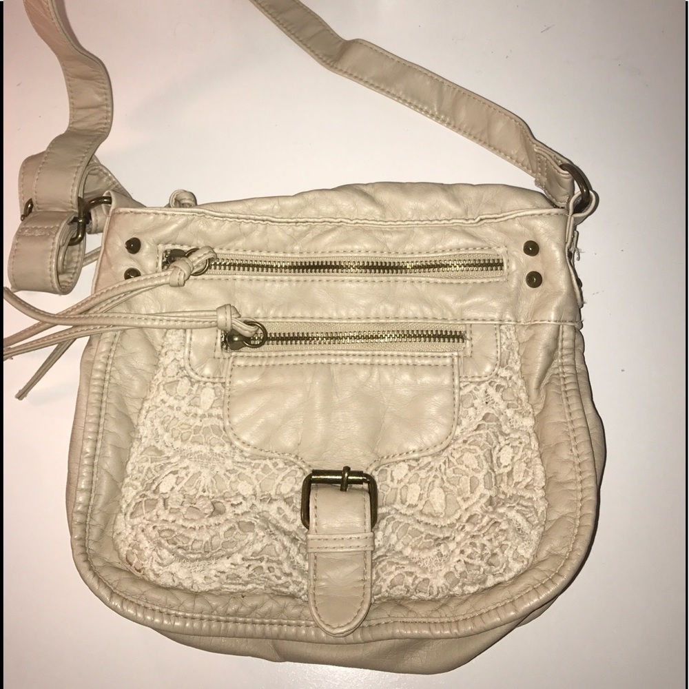 Long crossbody purse.