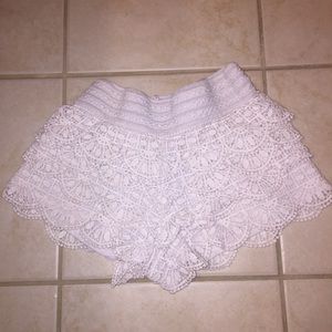 White Crochet Shorts