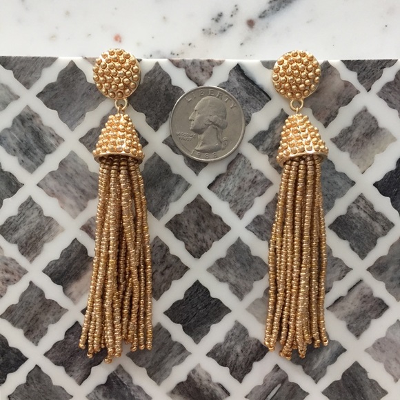 "Carmen" Earrings || Gold Tassel Statement - Picture 4 of 8