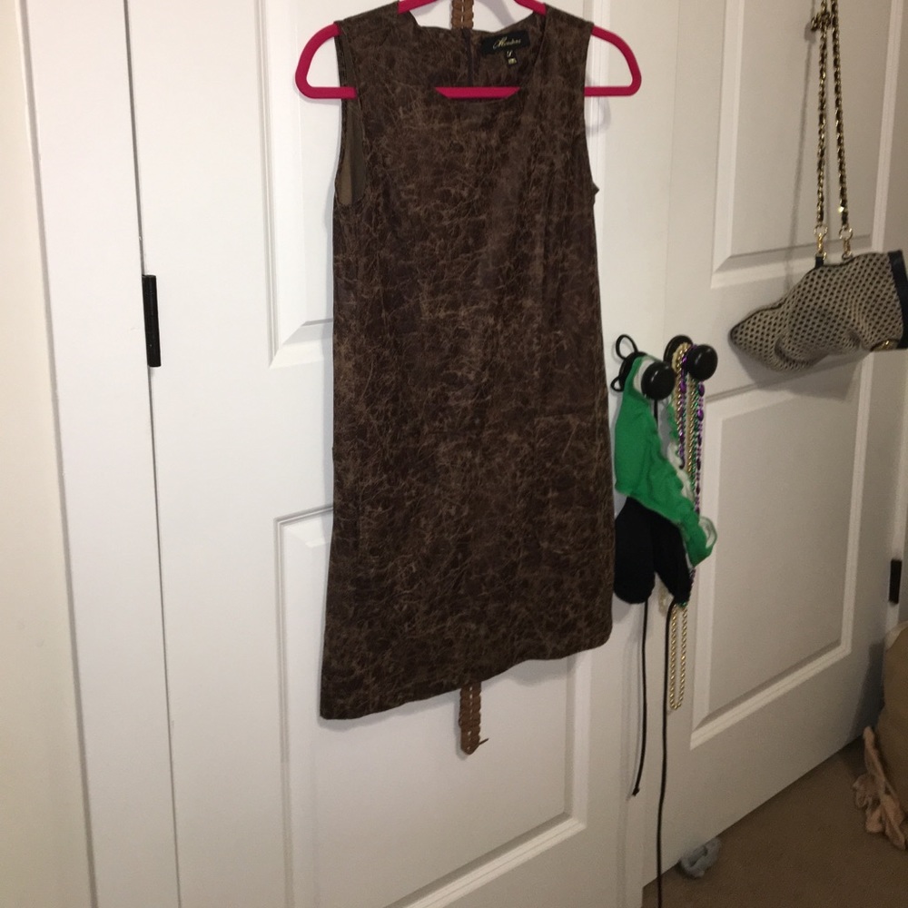 Monteau Faux Leather Shift Dress