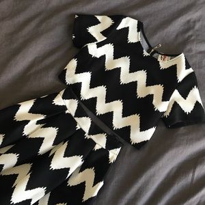 "LOVE Point" two-piece zig zag cocktail dress