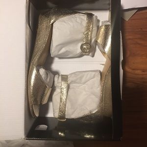 Brand new in box J Crew metallic sandals.