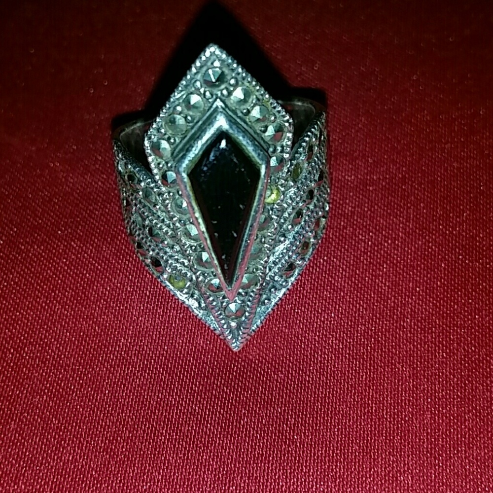 Silver 925 K with black Onix ring