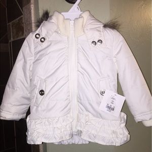 Starting Out Winter White Puffer Jacket NWT 12M
