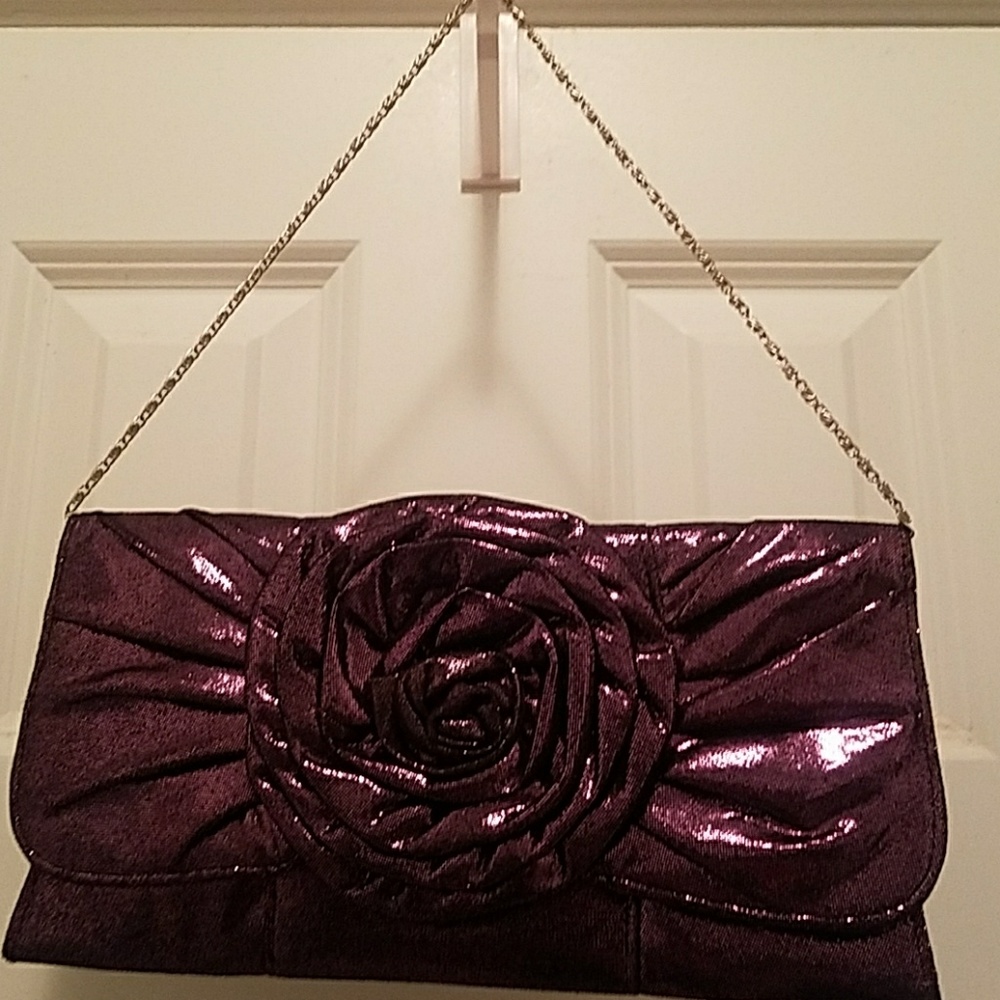 Formal Metallic Purple Clutch