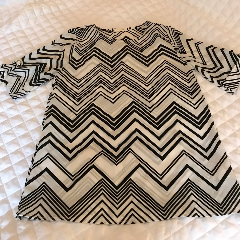 Black and white blouse