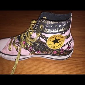 CONVERSE Pink & Gold High Tops SOLD