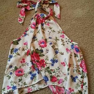 Floral halter top