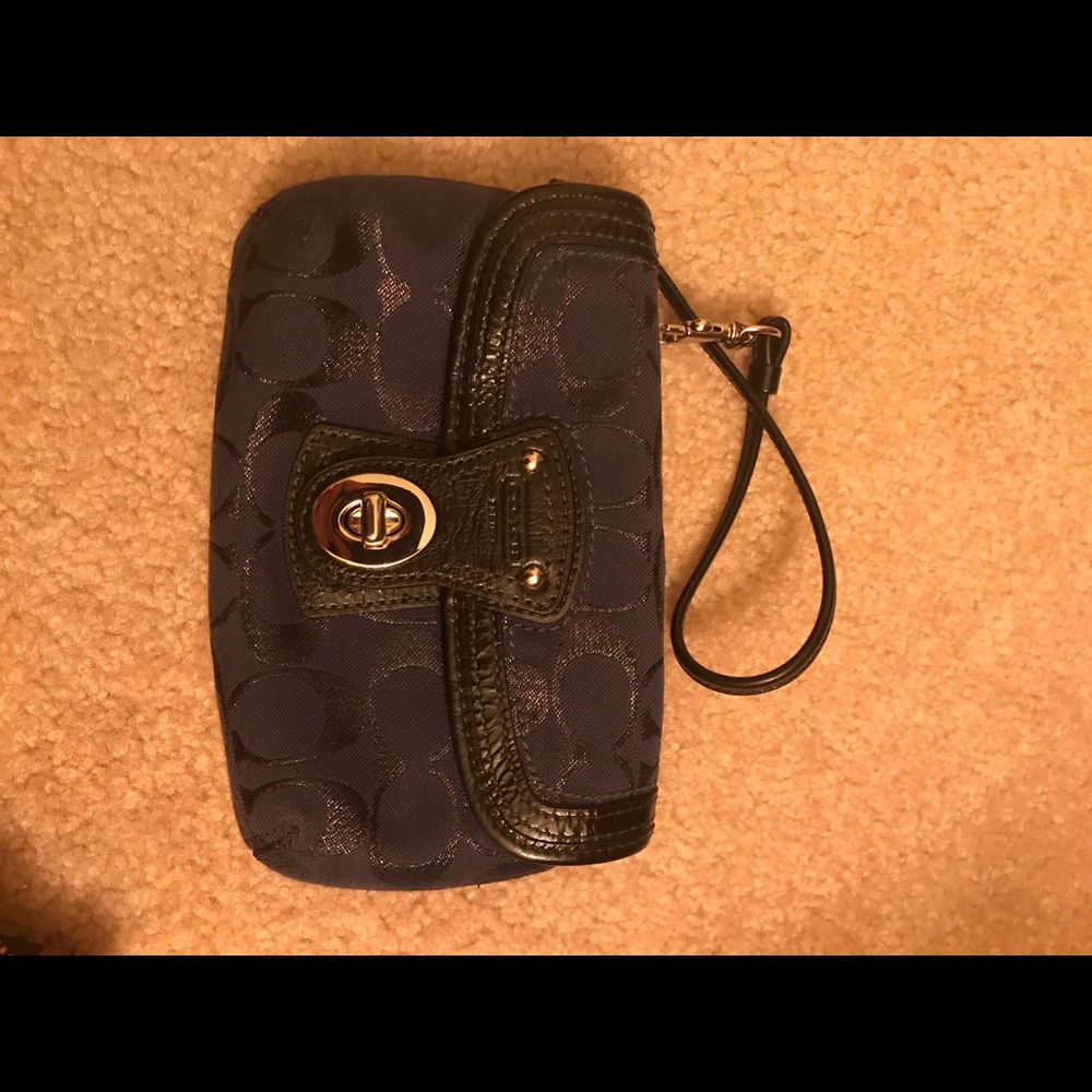 Blue Coach Wristlet