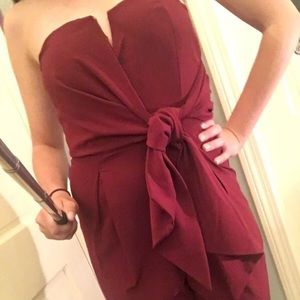 Tie front burgundy jumpsuit - Tobu