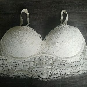 Pink lace push up bralette