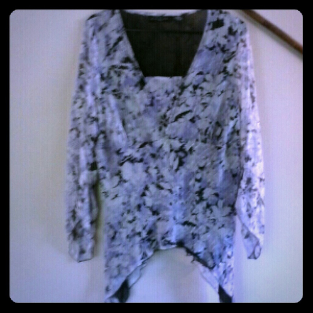 Women's purple flower blouse