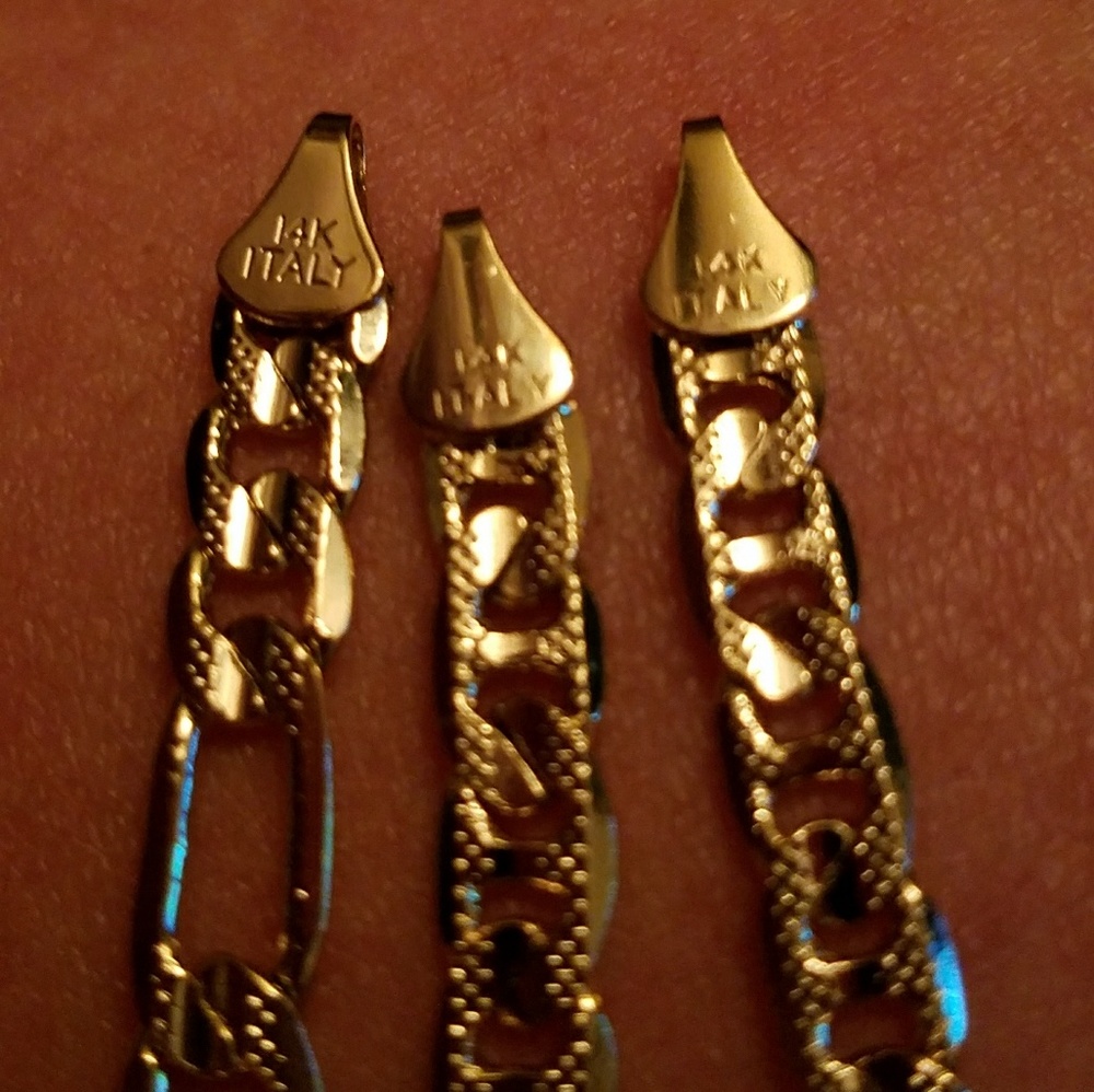 14k gold filled  cut figaro bracelets