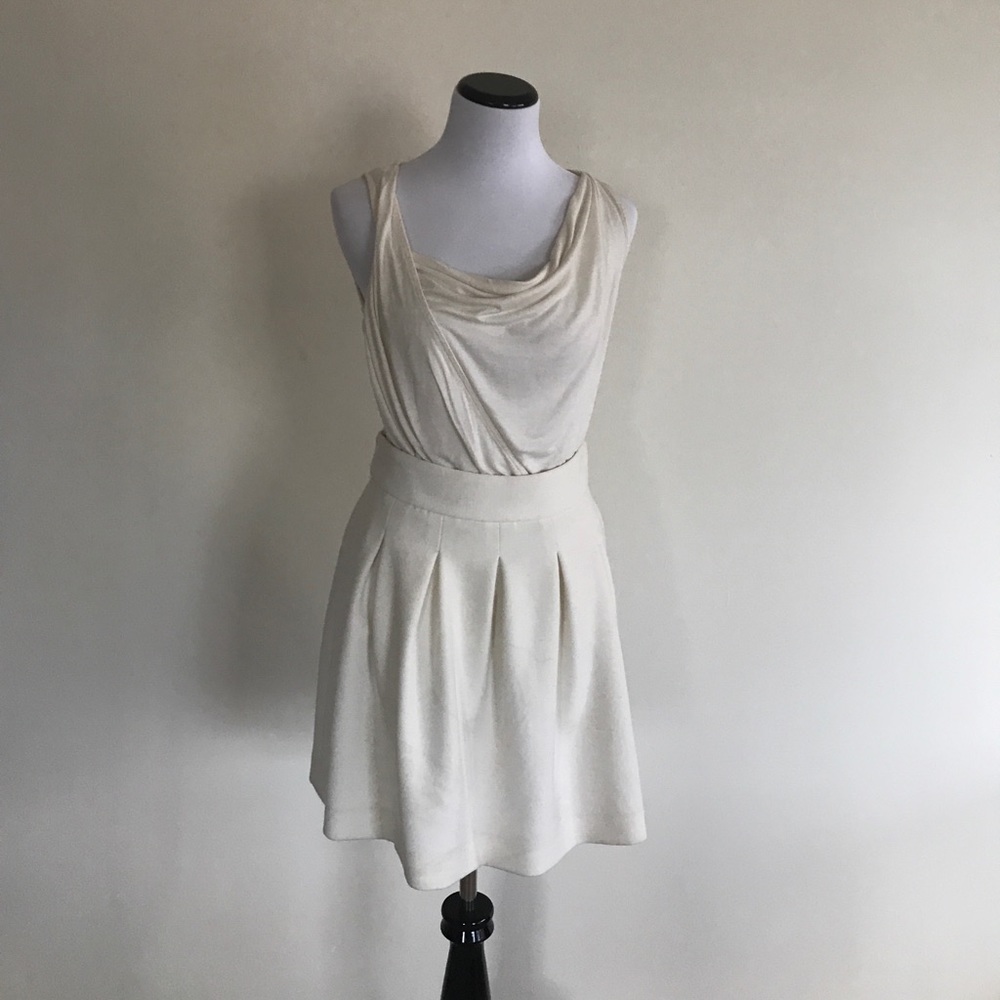 Banana Republic Cream Draped Asymmetric Top