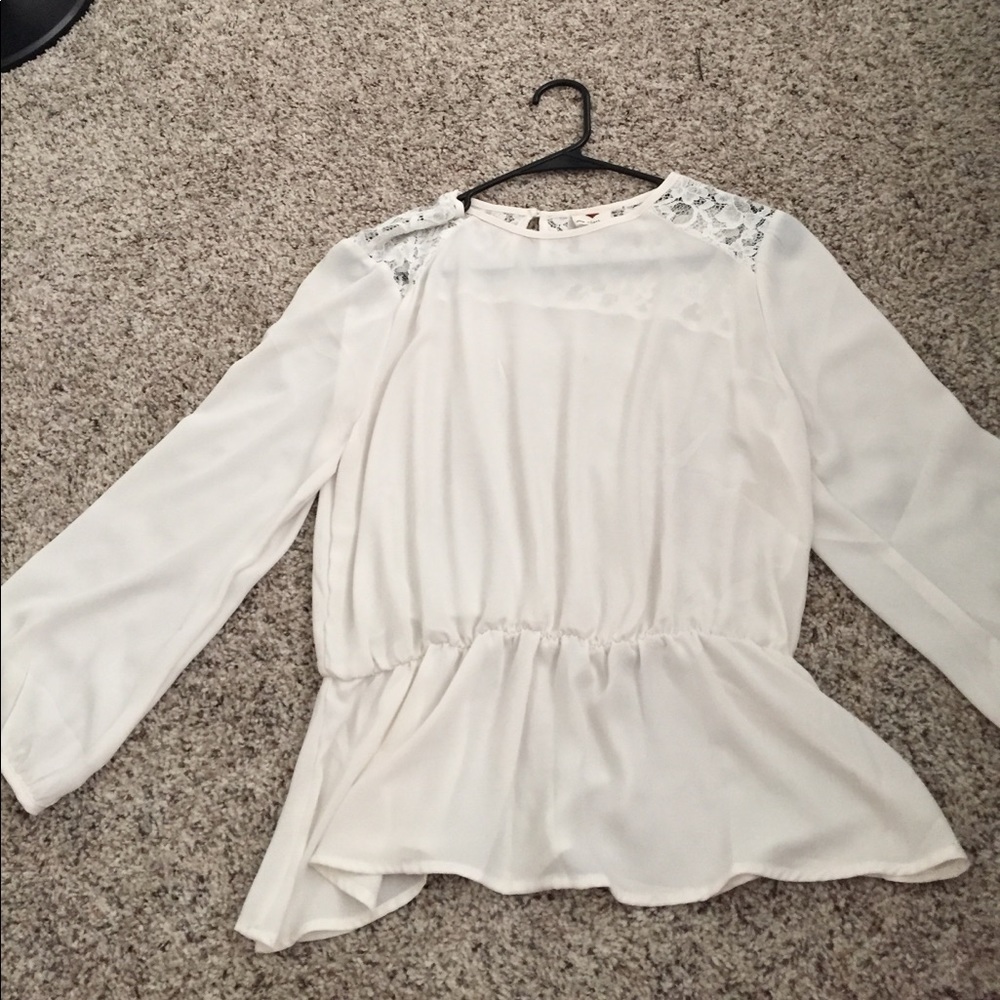 white long sleeve top