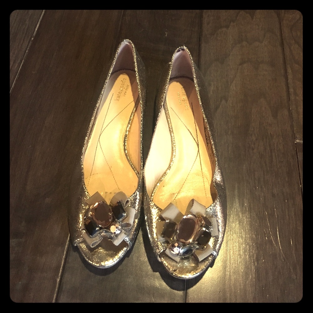 Kate Spade gold flats