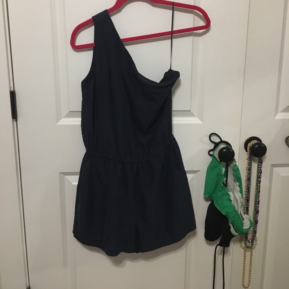 Navy One Shoulder Banana Republic Romper