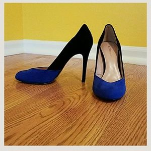 BCBGeneration Blue and Black Heels