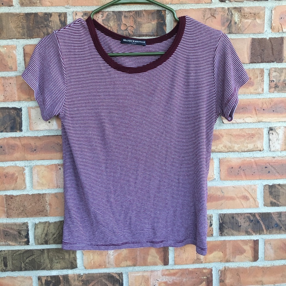 Brandy Melville striped ribbed tee