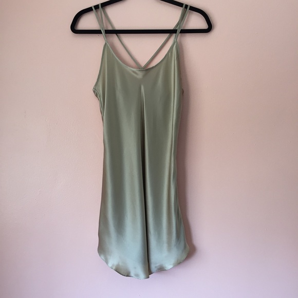 Vintage Pale Gold Silk Slip Dress - Picture 2 of 3