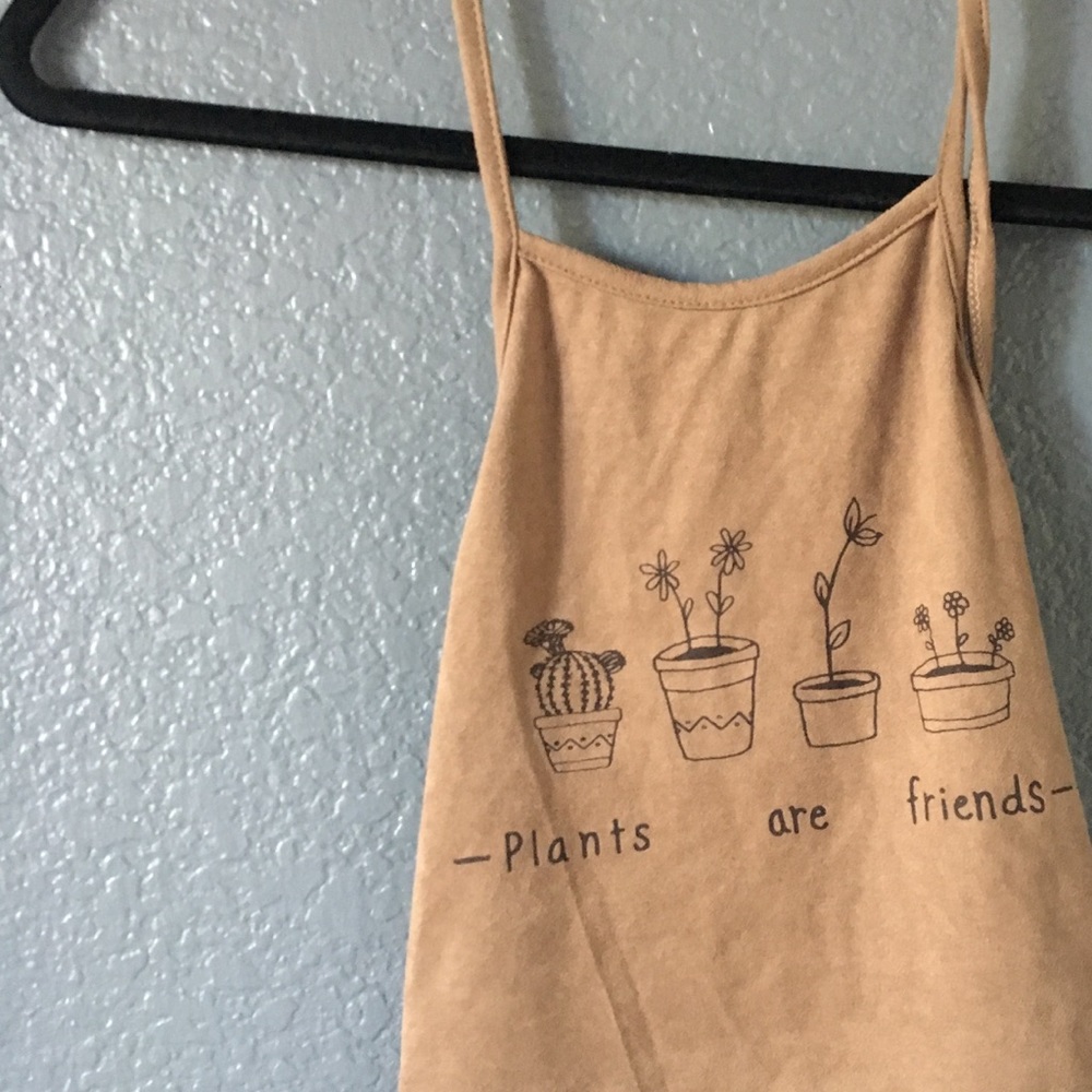 Plants are Friends, Faux suede halter top