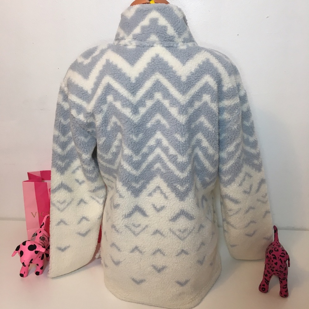 NEW PINK VS SHERPA HALF ZIP PULLOVER - Picture 6 of 7