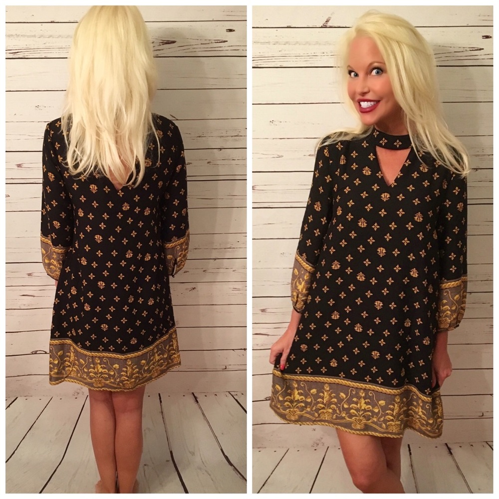 🎉 HP🎉Stunning Black and gold Choker dress! - Picture 2 of 2