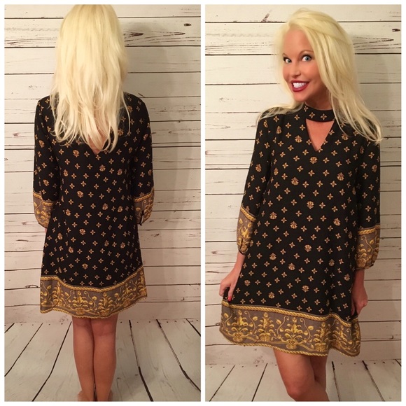 🎉 HP🎉Stunning Black and gold Choker dress! - Picture 2 of 2