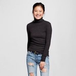 Charcoal gray turtleneck sweater