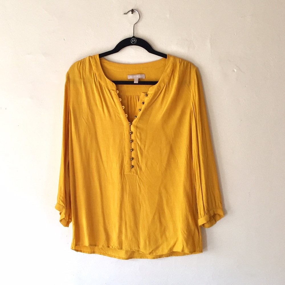 Banana Republic mustard yellow blouse