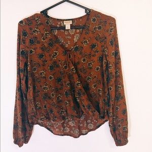 Wrap long sleeve top