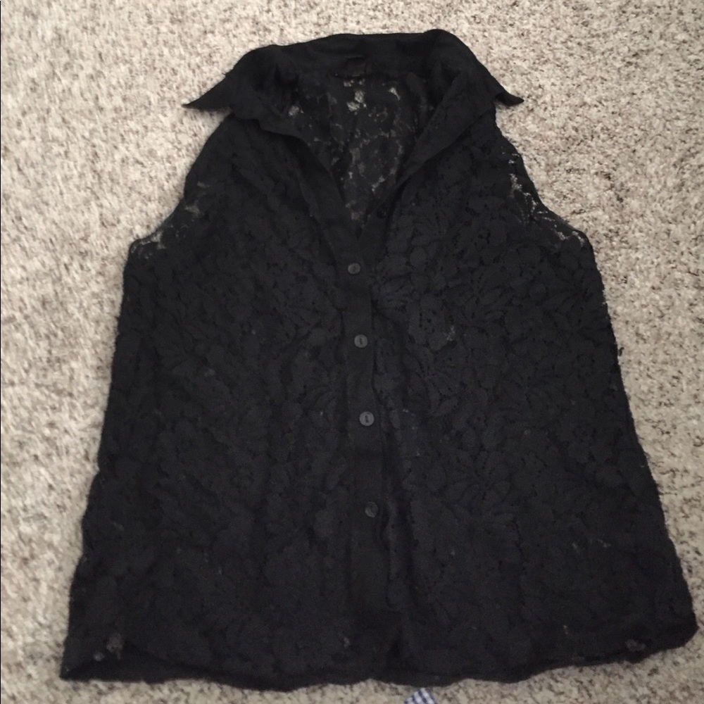 button down fully laced top