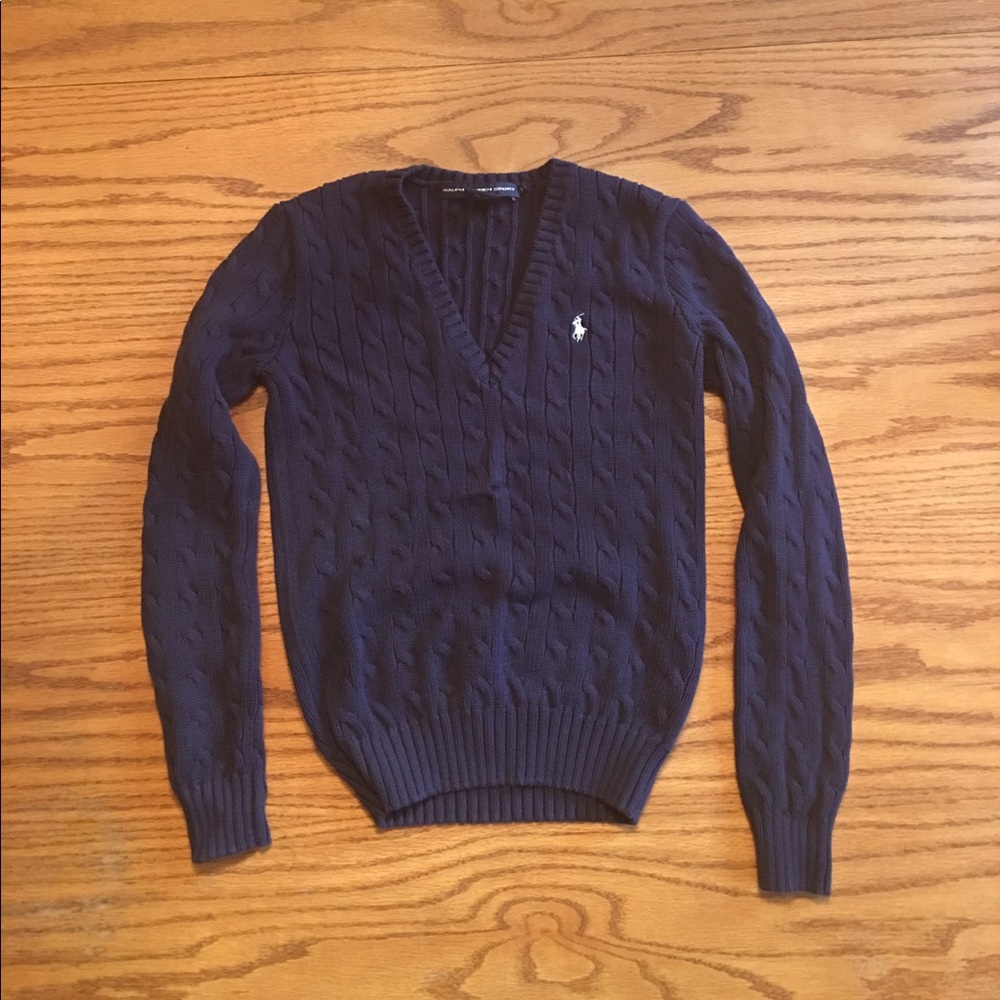Blue polo sweater