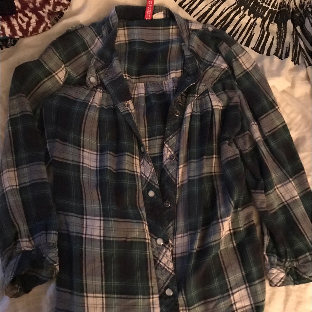 H&M green flannel