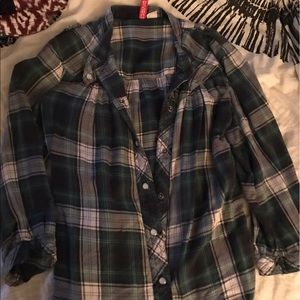 H&M green flannel